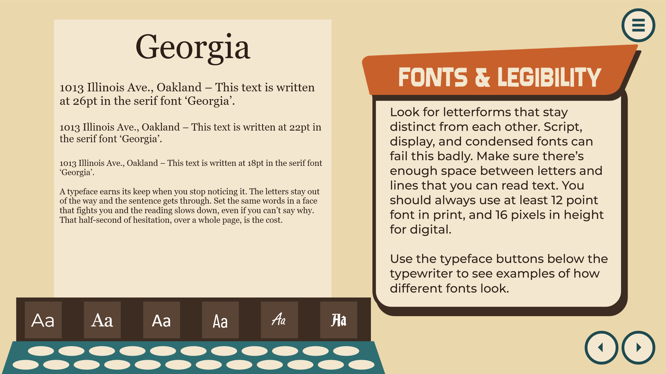 Screenshot of the Fonts Module