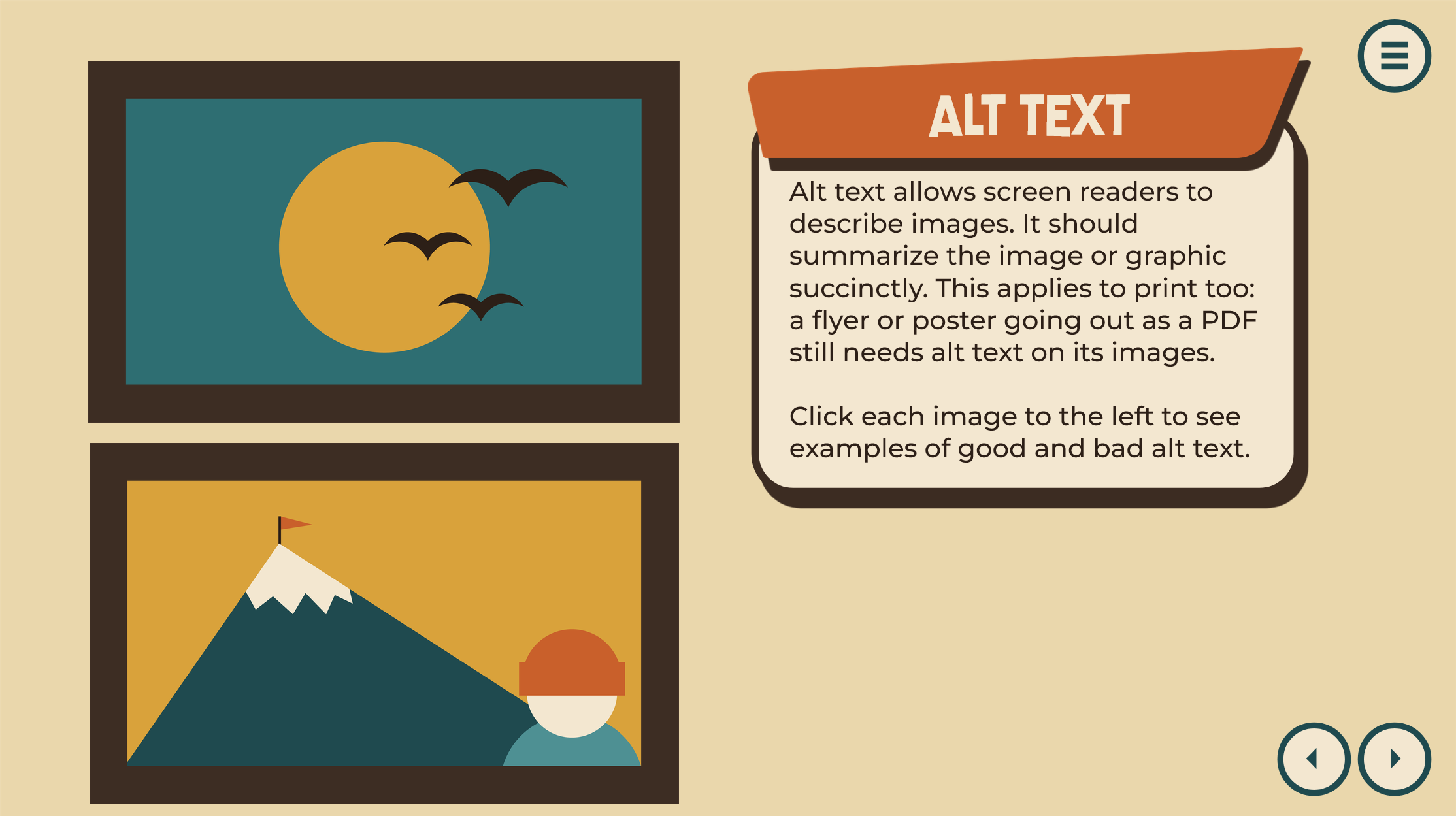Screenshot of the Alt Text Module