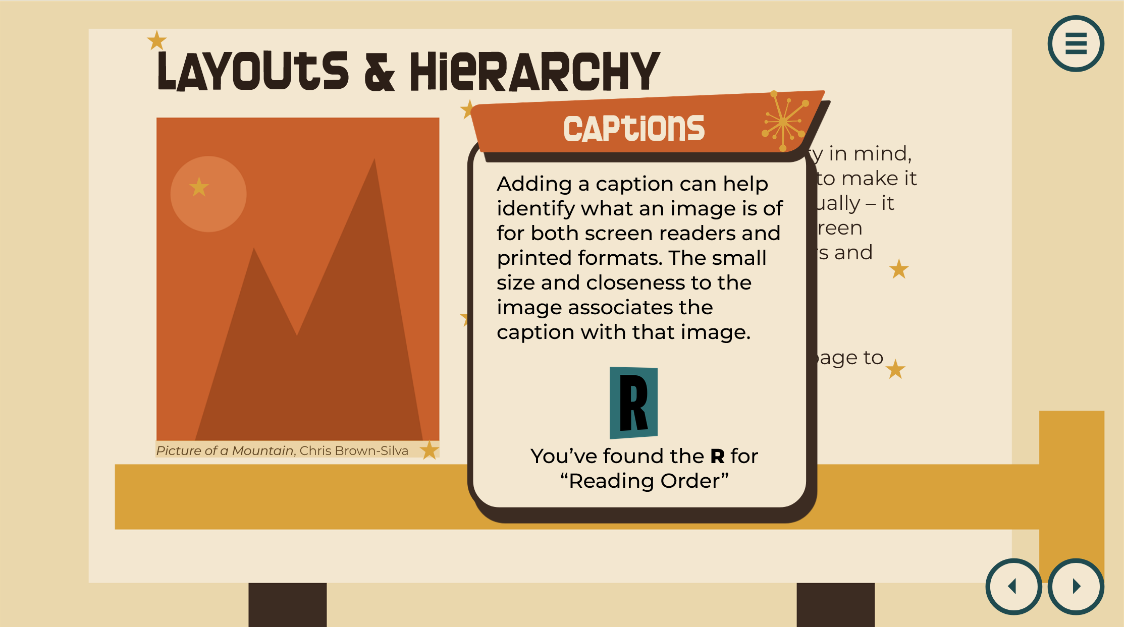 Screenshot of the Layouts and Hierarchy Module